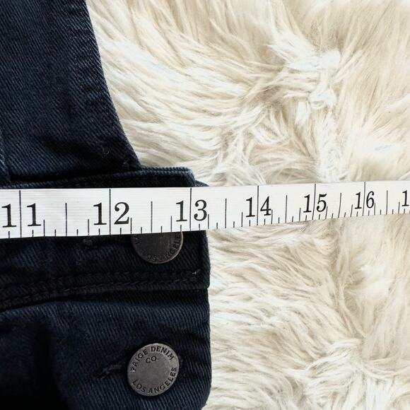 PAIGE Black Denim Overalls 24 Preppy 90s - Picture 14 of 16